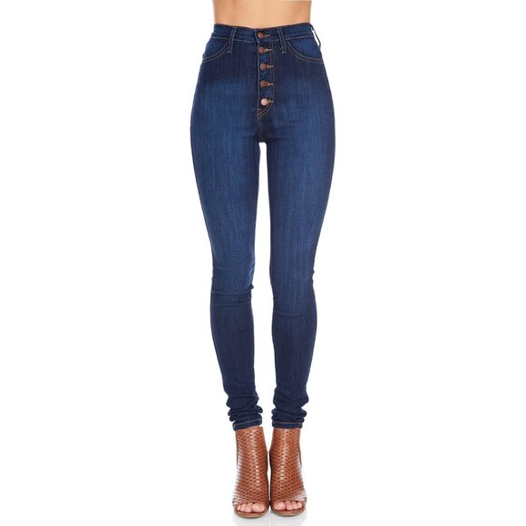 Women’s Skinny Denim Jeans High Waisted 5 Button Slim Fit Casual Pants - Picture 1 of 4